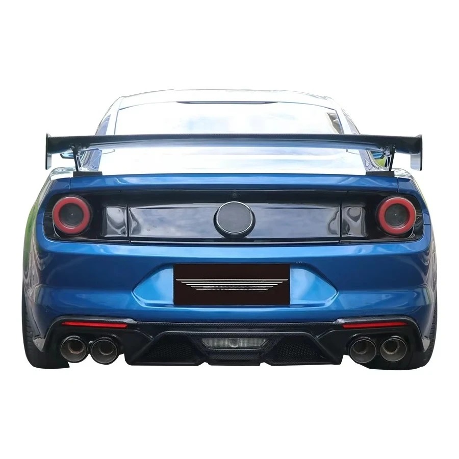 GT500 Style Carbon Fiber Rear Diffuser for  Mustang 5.0 2.3T 2018-2023 New Condition Body Kit with Exhaust Bumper Cut-Outs